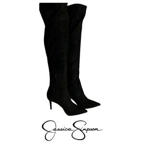 Jessica Simpson Over the Knee Boots Size 8 Black Stiletto Heel